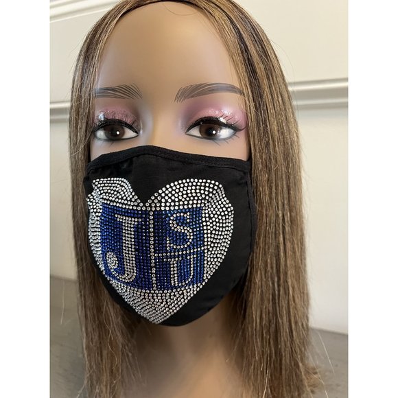 Jackson State University Bling Face Mask Heart - Picture 5 of 12